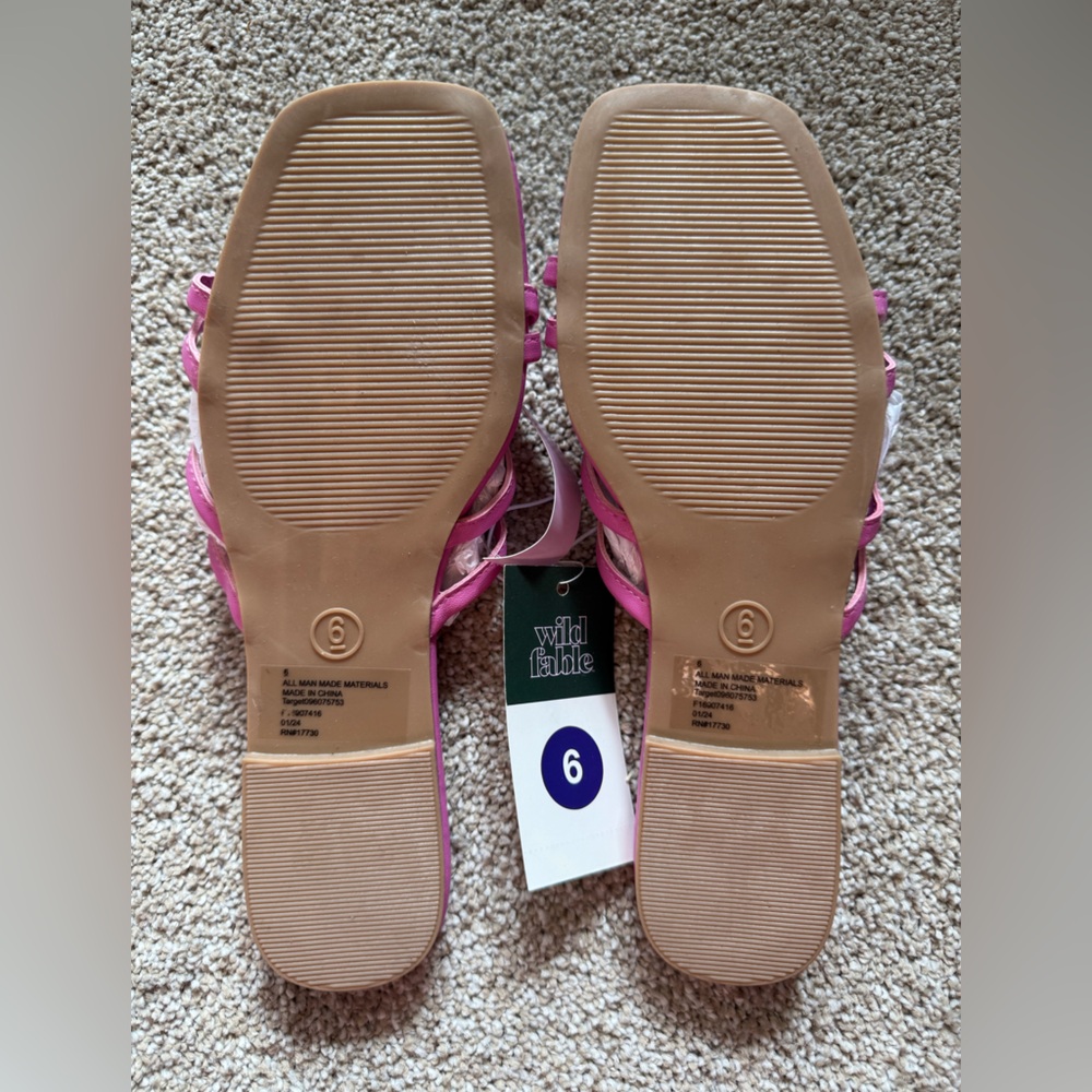 Wild Fable Pink Flat Strappy Sandals - Picture 4 of 5